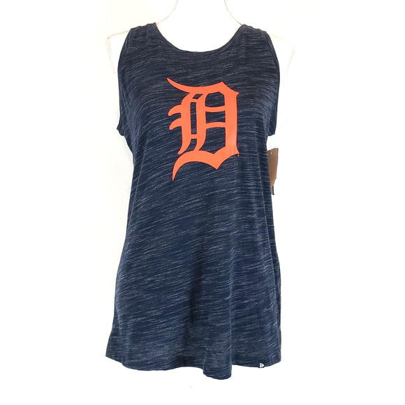 NEW!! MLB Womens SIZE S Detroit Tigers Sleeveless Tank Top Blue Space Dye FLAW - Picture 1 of 13